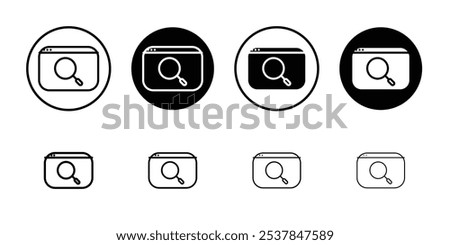 Search online icon Flat simple outline set