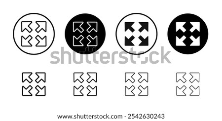 Expand icon Flat simple outline set