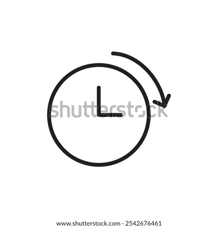 Time forward icon Thin line art isolated