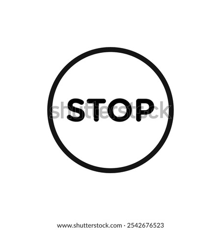 Stop icon Thin line art isolated