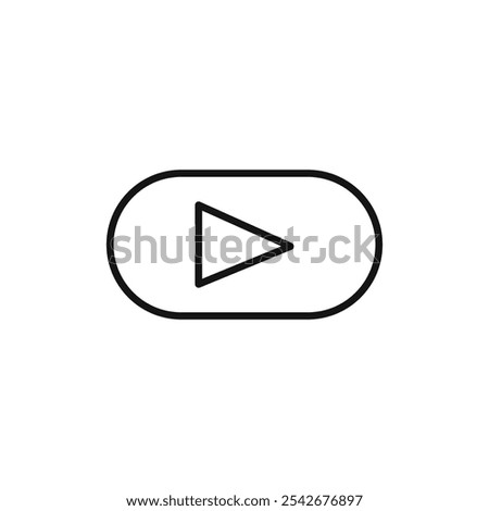 Play button icon Thin line art isolated