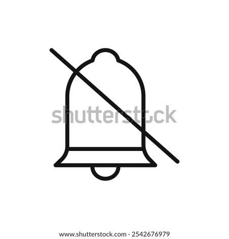 Notification off icon Thin line art isolated