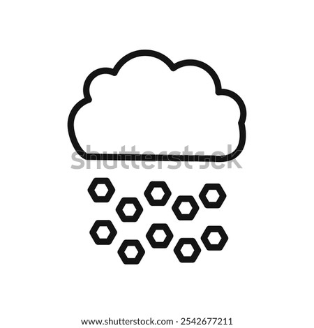 Hail icon Thin line art isolated