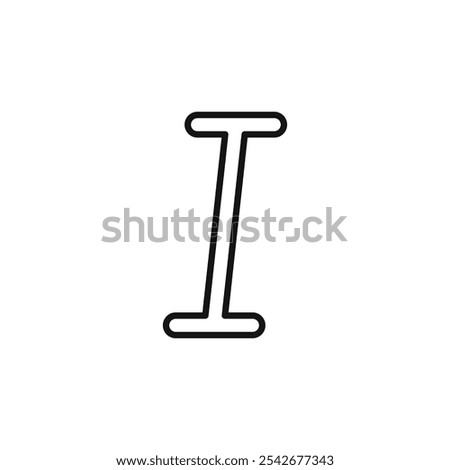 Italic button icon Thin line art isolated