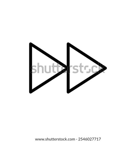 Forward icon Thin line art isolated