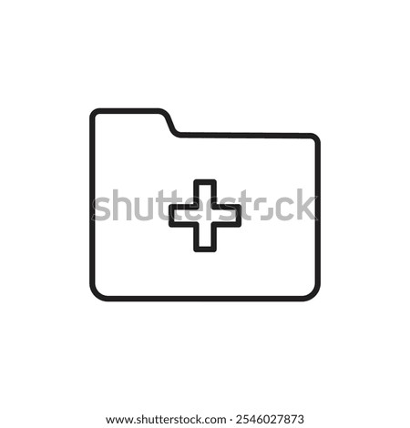 Create folder icon Thin line art isolated