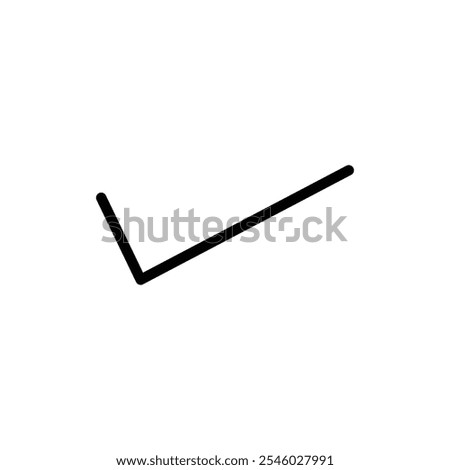 Checkmark icon Thin line art isolated