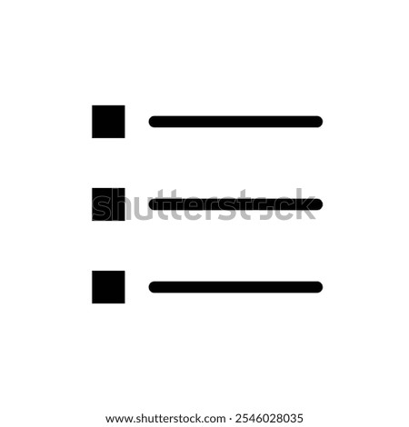 Bulleted list icon Thin line art isolated