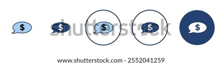 Comment dollar icon Thin line art isolated