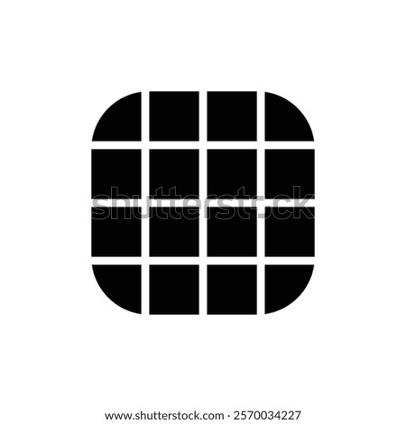 Grid icon Flat simple outline set