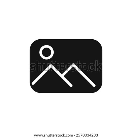 Gallery icon Flat simple outline set