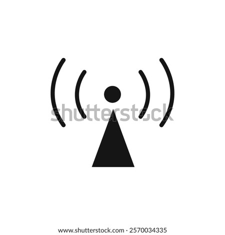 Wifi Signal icon Flat simple outline set