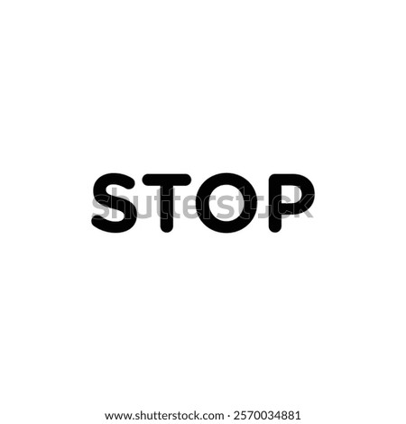 Stop icon Flat simple outline set