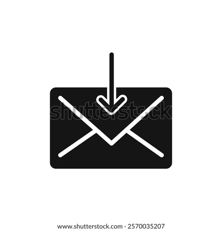 Inbox icon Flat simple outline set