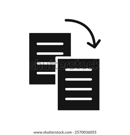 Duplicate icon Flat simple outline set