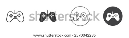 Gaming controller icon Thin line art isolated