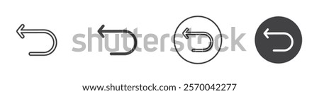 Undo icon Thin line art isolated