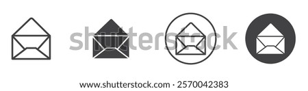 Open envelope icon Thin line art isolated