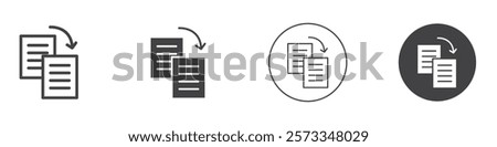 Duplicate icon Thin line art isolated