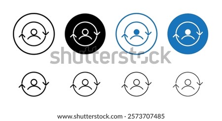 User switch icon Thin line art isolated