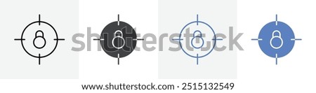 target locked icon vector set use for web ui or app