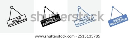 under renovation icon vector set use for web ui or app