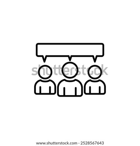 A group of people icon, symbolizing communication or chat among multiple users, typically used in social media or networking contexts.