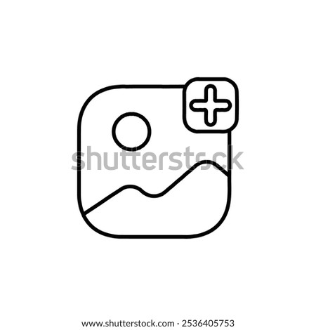 add to gallery icon Flat logo isolated symbol