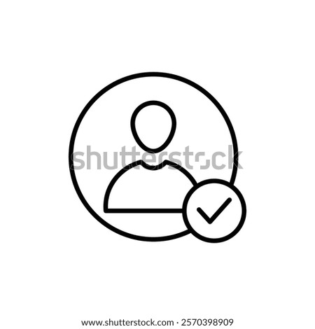 User check icon Outline thin set