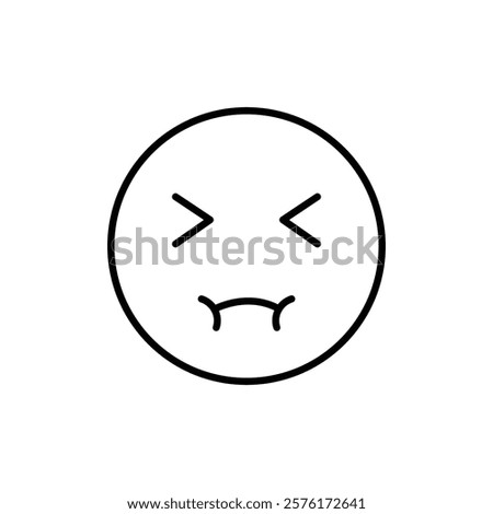 Nauseated emoji icon vector outline logo sign