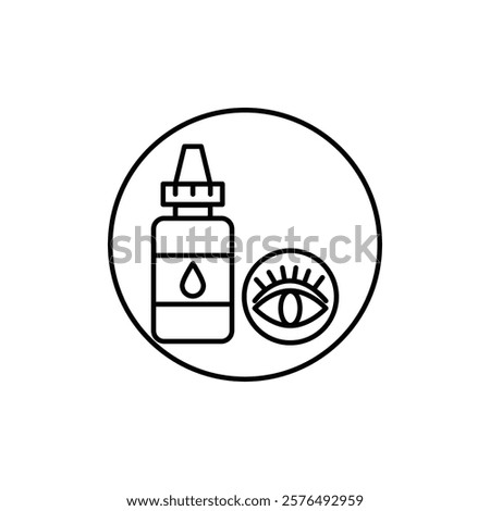 EYE DROP icon vector outline logo sign