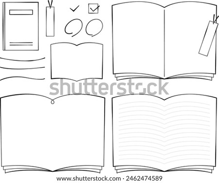 Set of open book headings