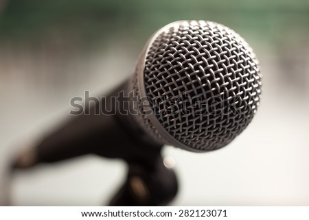 Conference microphones in a meeting room
