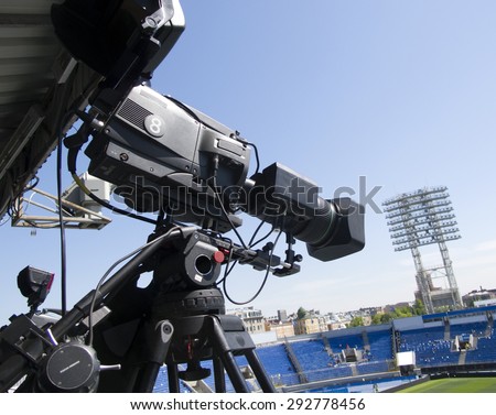 TV at the soccer \
Professional digital video camera