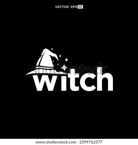 hat of Witch logo vector with combination of the letter W