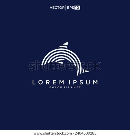 Dolphin logo design vector icon template