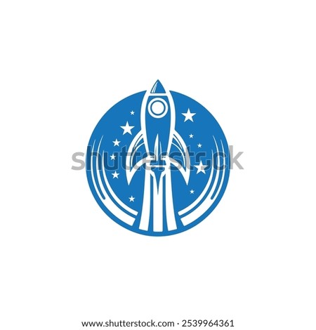 Rocket glyph icon. Spaceship isolated illustration. Startup symbol