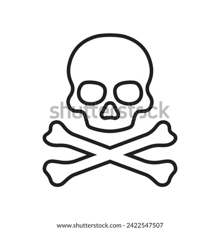 line icon crossbones skull death isolated on white background