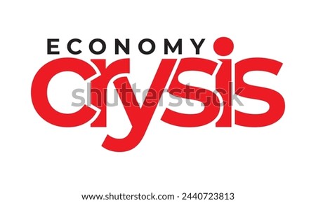 economy crysis text flat vector illustration