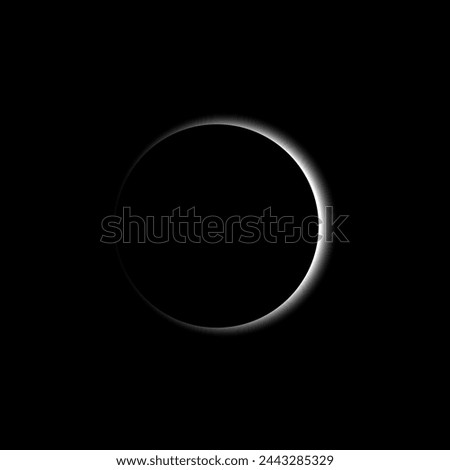 white light of a solar eclipse vector illustration on black background