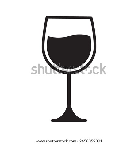 Wine glass  icon flat isolated on white background