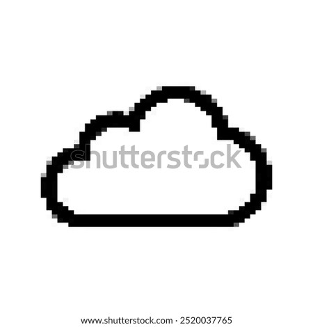 pixel art cloud drive storage icon vector