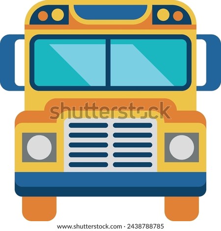 School bus flat icon. Transport front view