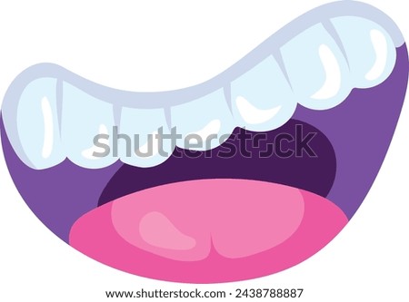 Screaming mouth. Bright colorful cartoon wide grin