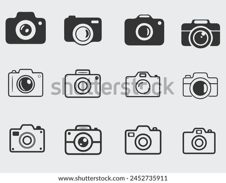 set of camera vector icon