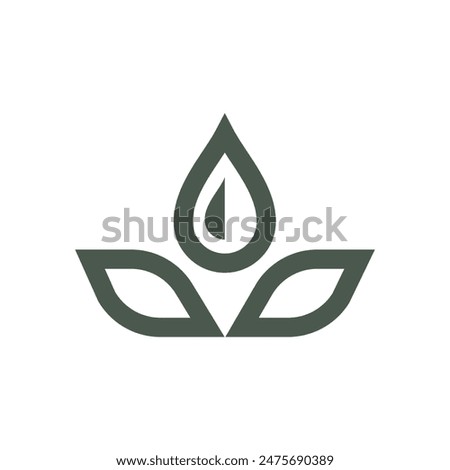 Drop and leaf emblem concepts vector