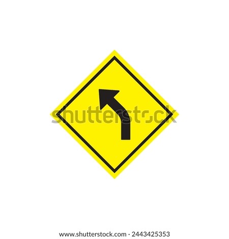 turn left sign icon vector ilustration logo design