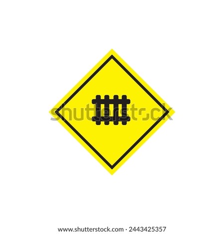 railroad crossing sign icon vector ilustration logo design