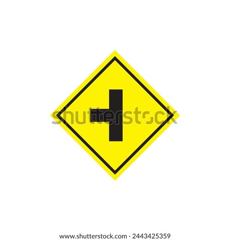 intersection sign icon to the left vector ilustration logo design