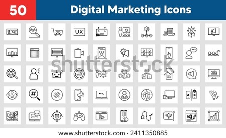 Digital marketing icons, marketing, icons, icon designs, digital media, social media marketing, seo, website development, google ads, smm, sms, digital marketing